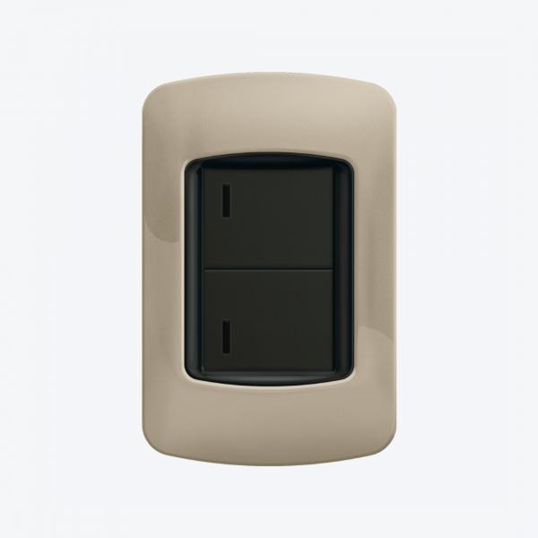 Interruptor doble 4x3 Iris Next oro viejo 10A-250V