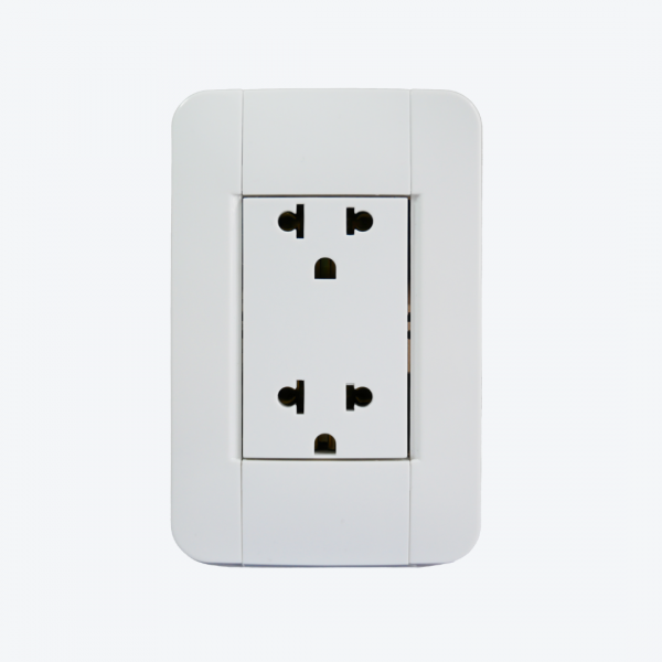 Tomacorriente Universal con tierra doble monoblock Lirio Next blanco 16A-250V