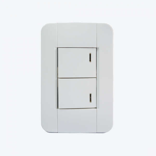 Interruptor doble 4x3 Lirio Next blanco 10A-250V