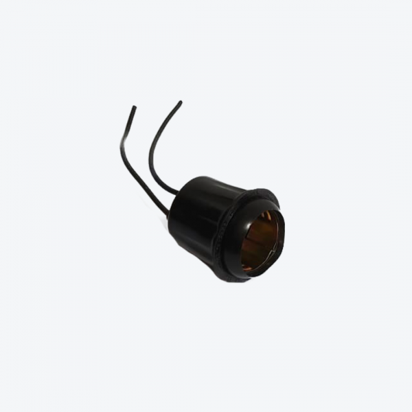Socket E27 p/intemperie con cordones flexibles 6A-250V negro
