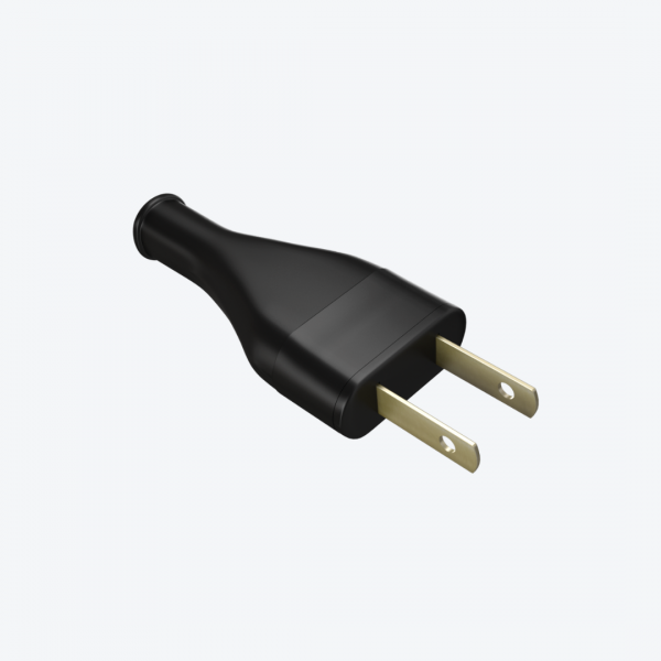Enchufe c/tapa protectora y espigas planas 10A-250V  negro